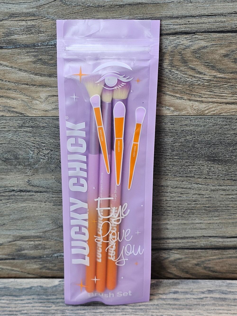 Lucky Chick Eye Love You 3-Piece Eye Brush Set Vegan New Sealed